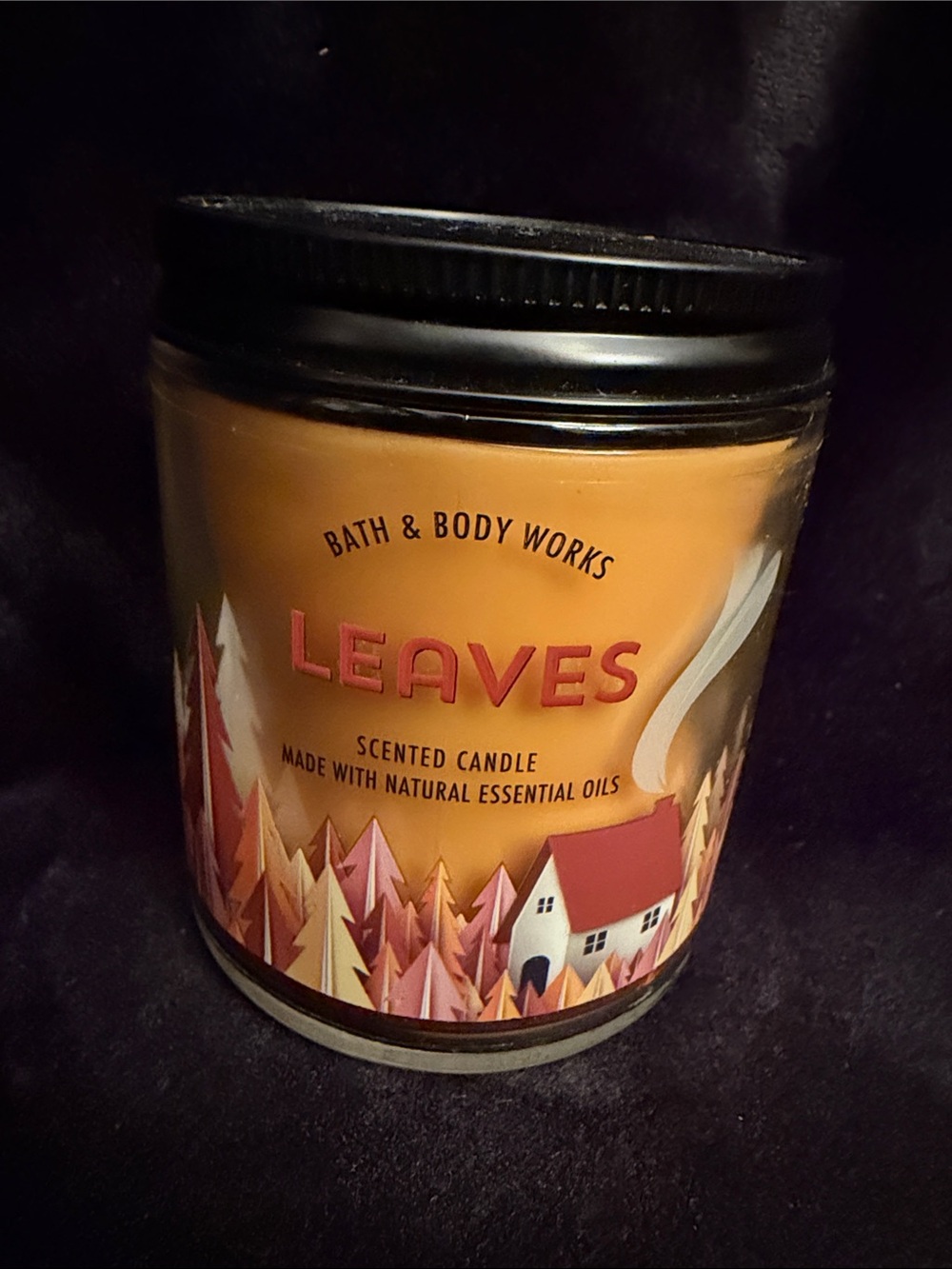 Bath & Body Works Leaves Scented Candle - Orange and Red Accents